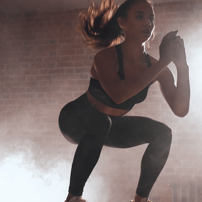 Woman squatting
