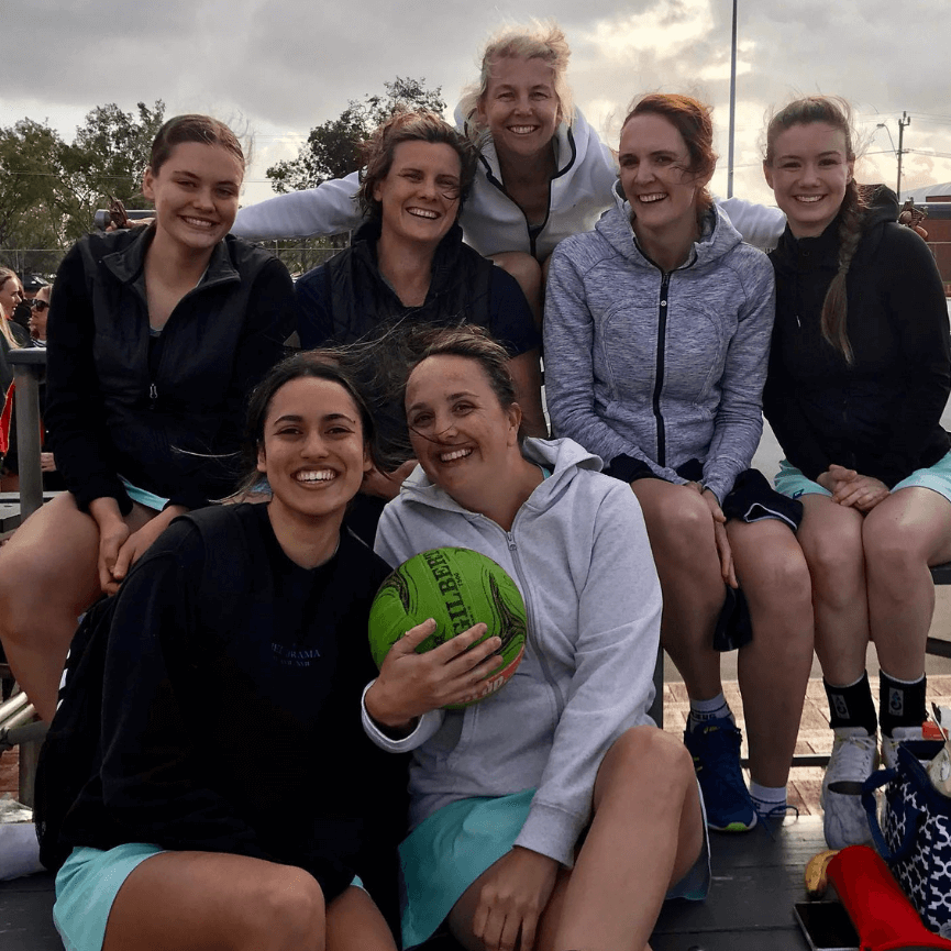 Group of female netball players